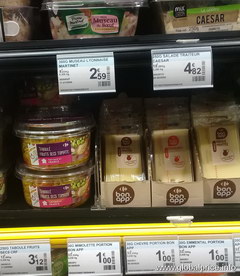 Ready-made food in supermarkets in Paris, sandwiches